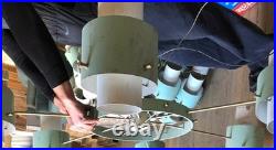 RARE Mid Century Modern 12 Light / 6 Arm Chandelier Atomic Ceiling Fixture 60