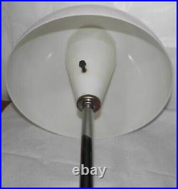 RARE Mid Century Modern 1964 C N Burman WHITE PLASTIC & CHROME MUSHROOM LAMP