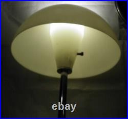 RARE Mid Century Modern 1964 C N Burman WHITE PLASTIC & CHROME MUSHROOM LAMP
