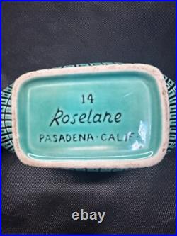 RARE Mid Century Modern ATOMIC Roselane Pottery Pasadena CA #14 Serving Bowl