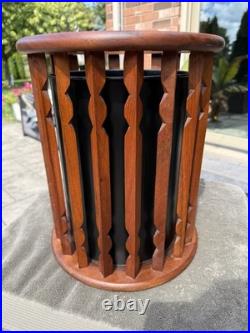 RARE Mid Century Modern Arthur Umanoff Washington Woodcraft Walnut Wastebasket