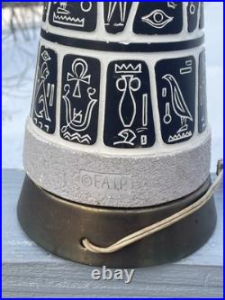 RARE Mid-Century Modern Atomic Age'Egyptian' FAIP Plaster Lamp Retro Lighting