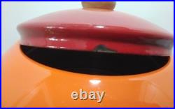 RARE Mid Century Modern Atomic Red/Orange Enamelware Beverage, Water DISPENSER