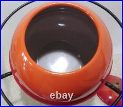 RARE Mid Century Modern Atomic Red/Orange Enamelware Beverage, Water DISPENSER