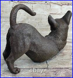 RARE Mid Century Modern Brass /Bronze Stylized Siamese Cat Sculpture Art decor