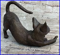 RARE Mid Century Modern Brass /Bronze Stylized Siamese Cat Sculpture Artwork
