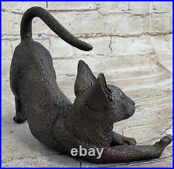 RARE Mid Century Modern Brass /Bronze Stylized Siamese Cat Sculpture Artwork