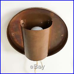 RARE Mid Century Modern COPPER WALL LAMP Wall Light SCONCE Germany 1950s Ø 26cm