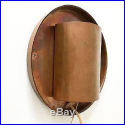 RARE Mid Century Modern COPPER WALL LAMP Wall Light SCONCE Germany 1950s Ø 26cm