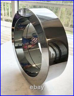 RARE Mid Century Modern C. Jere Large Chrome Porthole Mirror Signed