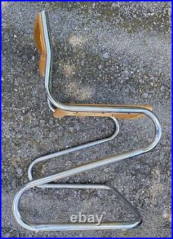 RARE Mid Century Modern Chrome Z or S Chair Pascal Mourgue Biscia Chair