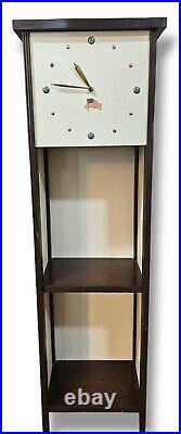 RARE Mid Century Modern Clock Shelf Unit Retro Electric Aqua 57 RARE Mid Century Modern Clock Shelf Unit Retro Electric Aqua 57