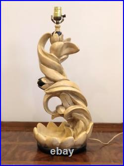 RARE Mid Century Modern Continental Arts Lamp Lotus Tiki