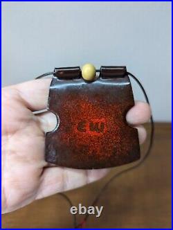 RARE Mid Century Modern Ellamarie Woolley Enamel Copper Pendant Necklace MCM