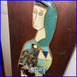 RARE Mid Century Modern HARRIS STRONG King Queen Tile Wall Plaque Art MCM
