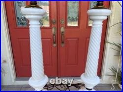 RARE Mid Century Modern Milk Glass White Tall Lamps