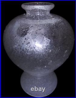 RARE Mid Century Modern Murano Clear Glass Vase Pulegoso Seguso Vetri d'Arte