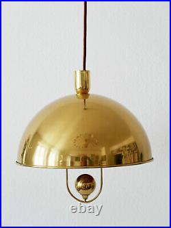RARE Mid Century Modern PENDANT LAMP Brass HANGING LIGHT by FLORIAN SCHULZ 1960s