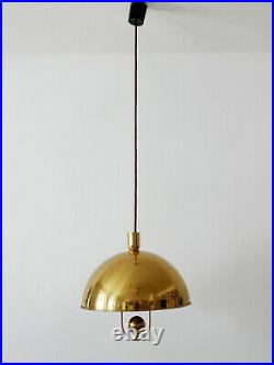 RARE Mid Century Modern PENDANT LAMP Brass HANGING LIGHT by FLORIAN SCHULZ 1960s