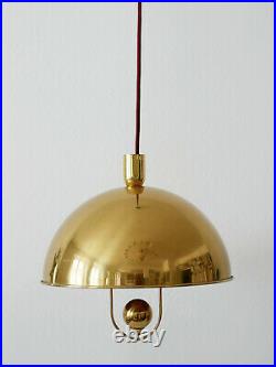 RARE Mid Century Modern PENDANT LAMP Brass HANGING LIGHT by FLORIAN SCHULZ 1960s