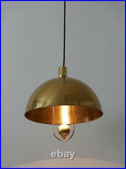 RARE Mid Century Modern PENDANT LAMP Brass HANGING LIGHT by FLORIAN SCHULZ 1960s