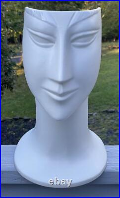 RARE Mid-Century Modern Retro Ceramic Face Planter Vase Italy Art Pottery