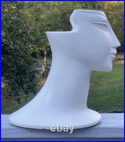 RARE Mid-Century Modern Retro Ceramic Face Planter Vase Italy Art Pottery