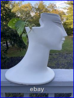 RARE Mid-Century Modern Retro Ceramic Face Planter Vase Italy Art Pottery