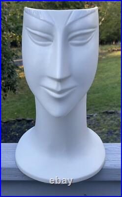 RARE Mid-Century Modern Retro Ceramic Face Planter Vase Italy Art Pottery