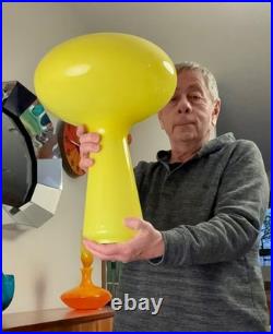 RARE Mid Century Modern Space Age Mushroom Glass Lamp Sculpture Venini Vignelli