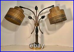RARE Mid Century Modern Two Light Desk or Table Lamp with Five light Sockets