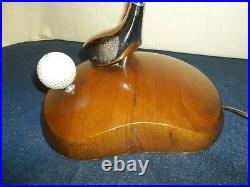 RARE! Mid Century Modern Walnut & Chrome Golf Club Desk Lamp
