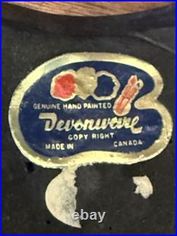 RARE Mid-century modern tragedy & comedy Theatre masks Devonware vintage 1940s