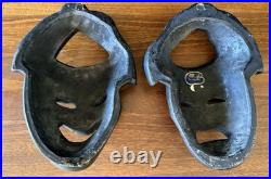 RARE Mid-century modern tragedy & comedy Theatre masks Devonware vintage 1940s