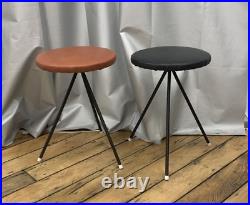 RARE PAIR 1950s Norman Cherner Mid Century Modern Konwiser Iron Stool/Table MCM