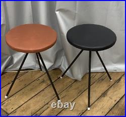 RARE PAIR 1950s Norman Cherner Mid Century Modern Konwiser Iron Stool/Table MCM