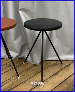 RARE PAIR 1950s Norman Cherner Mid Century Modern Konwiser Iron Stool/Table MCM