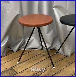 RARE PAIR 1950s Norman Cherner Mid Century Modern Konwiser Iron Stool/Table MCM