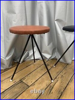 RARE PAIR 1950s Norman Cherner Mid Century Modern Konwiser Iron Stool/Table MCM