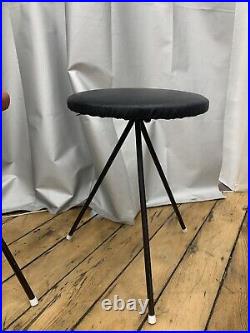 RARE PAIR 1950s Norman Cherner Mid Century Modern Konwiser Iron Stool/Table MCM