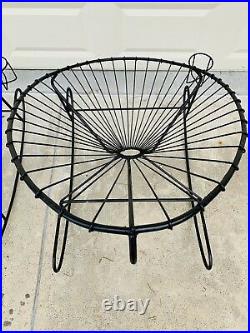 RARE Pair Vintage Iron Hoop Egg Rocking Rocker Chair Mid Century Modern AlMetal
