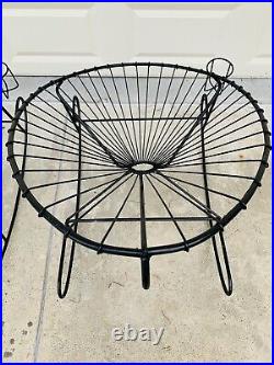 RARE Pair Vintage Iron Hoop Egg Rocking Rocker Chair Mid Century Modern Iron