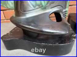 RARE Pair Vintage MCM Abstract Figural Ceramic Lamps Mid Century Lighting Modern