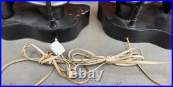 RARE Pair Vintage MCM Abstract Figural Ceramic Lamps Mid Century Lighting Modern