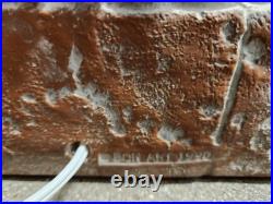 RARE Pair of Red Vintage Bon Art Int'l Double Ibis Ram Head plaster table lamps