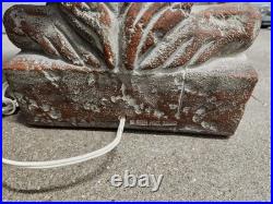 RARE Pair of Red Vintage Bon Art Int'l Double Ibis Ram Head plaster table lamps