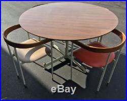 RARE Prototype Mid Century Heywood Wakefield Table & Chairs 5Pc Set Multi-Color