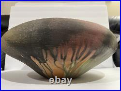 RARE! Raku Pottery X LARGE SIZE FIRED VASE 19 D SIGNED Lame 1986