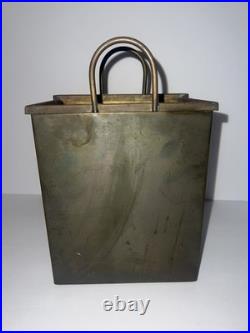 RARE Sarreid Italian Brass Bag Sculpture MCM 10x6x4 Original SticKER