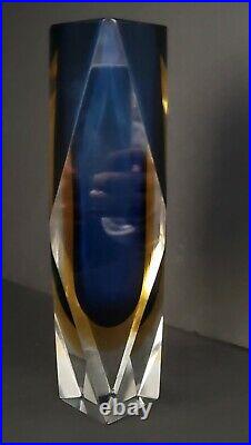 RARE Seguso Flavio Poli Vase Murano Glass, Italy 9.5 Single faceted 1960s